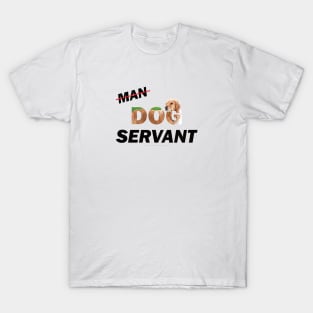 Man Dog Servant - Golden Retriever oil painting word art T-Shirt